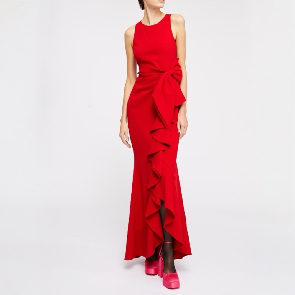 US 14 BADGLEY MISCHKA Elegant Ruffled Gown NWT